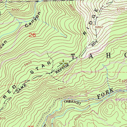 Topographic Map of Red Star Ridge, CA