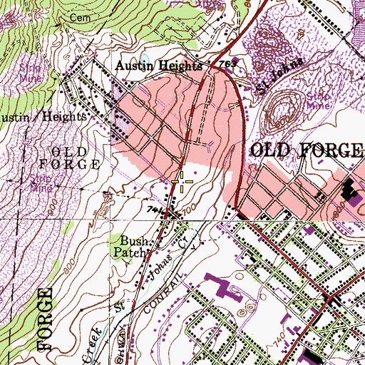 Topographic Map of Eagle McClure Hose Company Station 93 - 3, PA