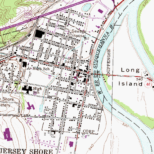 Topographic Map of Independent Hose Company 1, PA