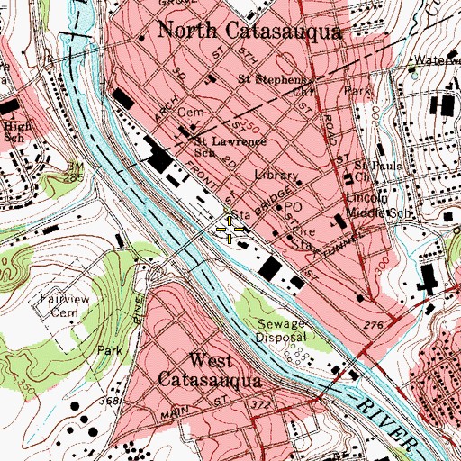 Topographic Map of Catasauqua Fire Department Station 2, PA