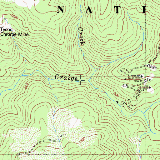 Topographic Map of Redwood Creek, CA