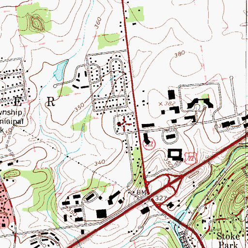 Topographic Map of Hanover Township Volunteer Fire Company 1 Station 15, PA