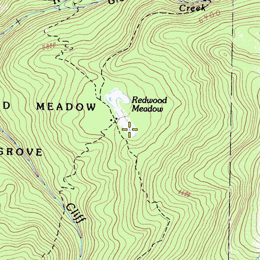 Topographic Map of Redwood Meadow, CA
