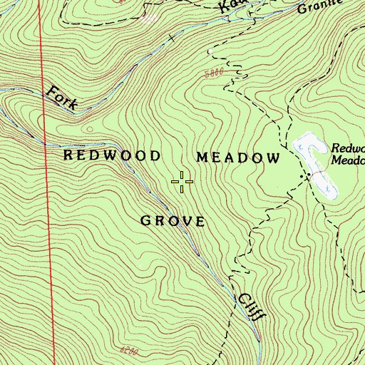 Topographic Map of Redwood Meadow Grove, CA