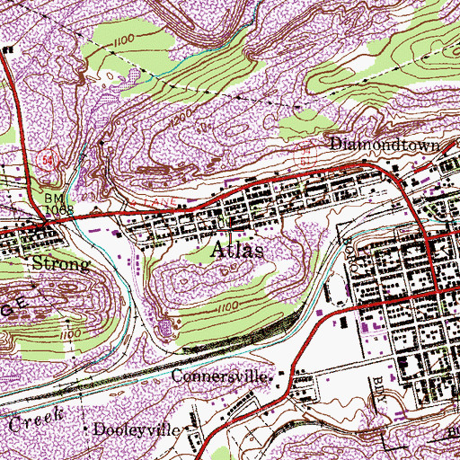 Topographic Map of Atlas Fire Company, PA