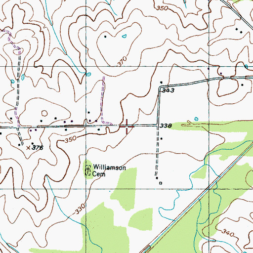 Topographic Map of North Fayette County Volunteer Fire Department, TN