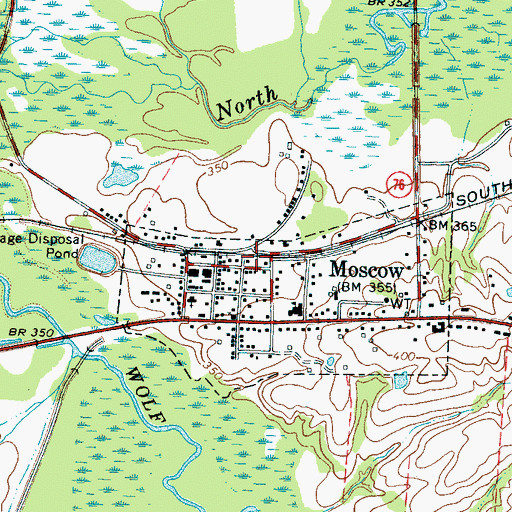 Topographic Map of Moscow Fire Department, TN