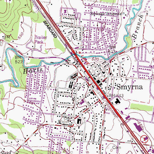 Topographic Map of Smyrna CB Rescue Unit, TN