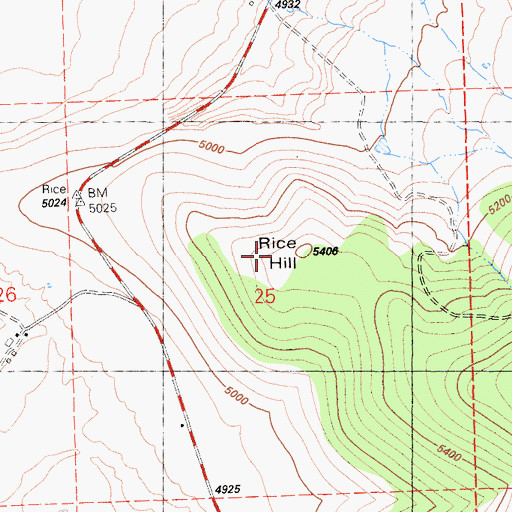 Topographic Map of Rice Hill, CA