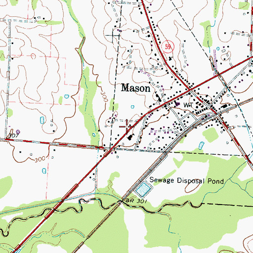 Topographic Map of Braden Volunteer Fire Department, TN