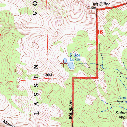 Topographic Map of Ridge Lakes, CA
