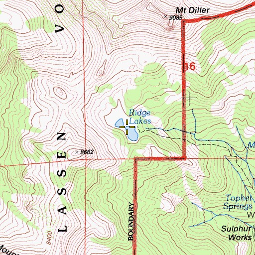 Topographic Map of Ridge Lakes, CA