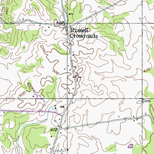 Topographic Map of Henderson County Fire Department Station 11, TN