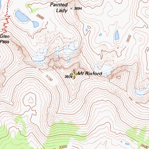 Topographic Map of Mount Rixford, CA