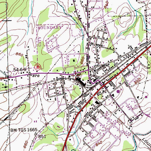 Topographic Map of Englewood Rural Fire Department, TN