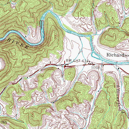 Topographic Map of Catons Chapel - Richardson Cove Volunteer Fire Department, TN