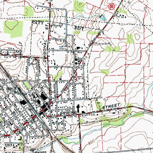 Topographic Map of Decherd Fire Department Station 1, TN