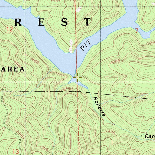 Topographic Map of Roberts Canyon, CA