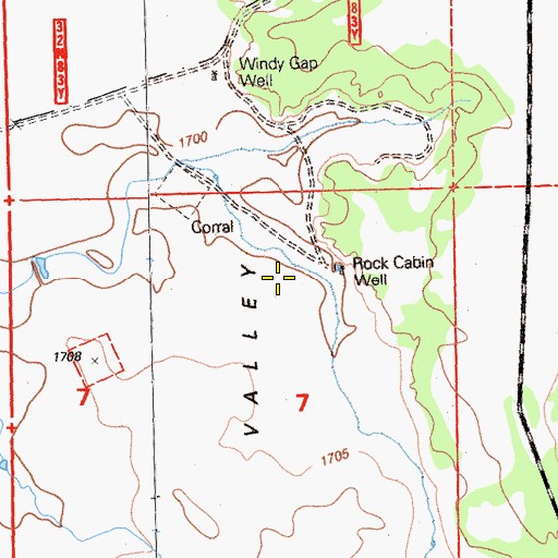 Topographic Map of Rock Cabin Well, CA