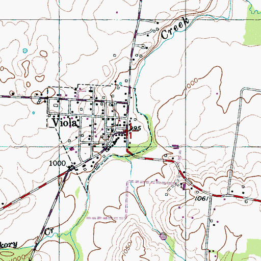 Topographic Map of Viola Fire Department, TN