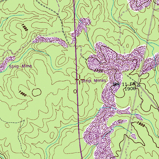 Topographic Map of Piney Volunteer Fire Department Station 1, TN