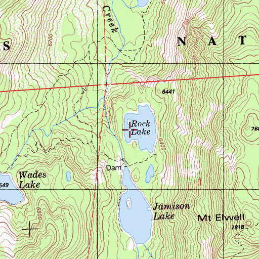 Topographic Map of Rock Lake, CA