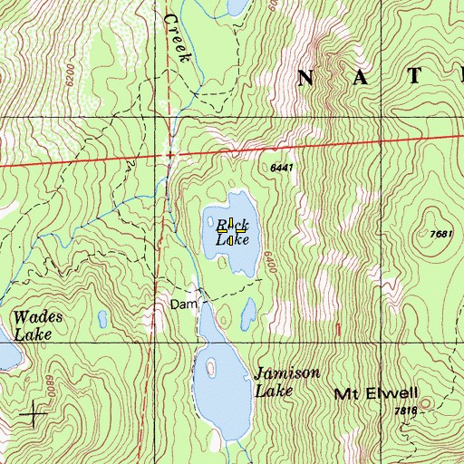 Topographic Map of Rock Lake, CA