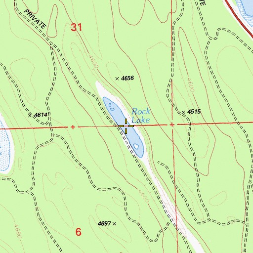 Topographic Map of Rock Lake, CA