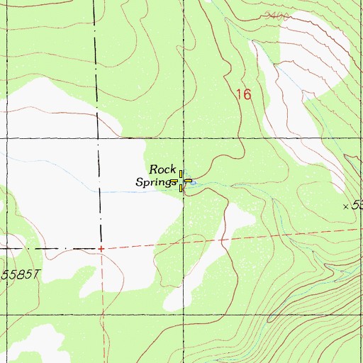 Topographic Map of Rock Springs, CA