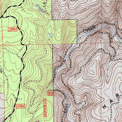 Topographic Map of Rocky Creek, CA