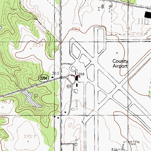 Topographic Map of Gregg County Sheriff's Department Airport Division, TX