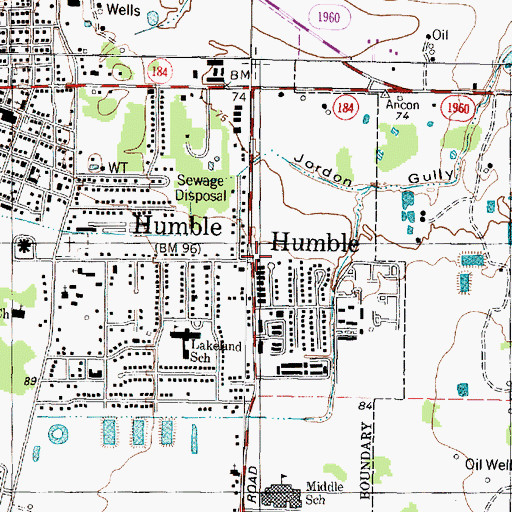 Topographic Map of Humble Fire Department Station 2, TX