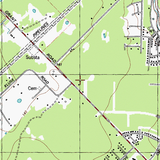 Topographic Map of Cypress Creek Volunteer Fire Department Station 21, TX