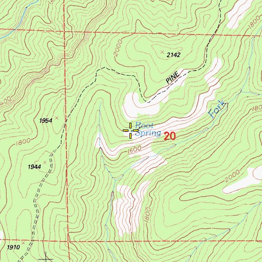 Topographic Map of Root Spring, CA