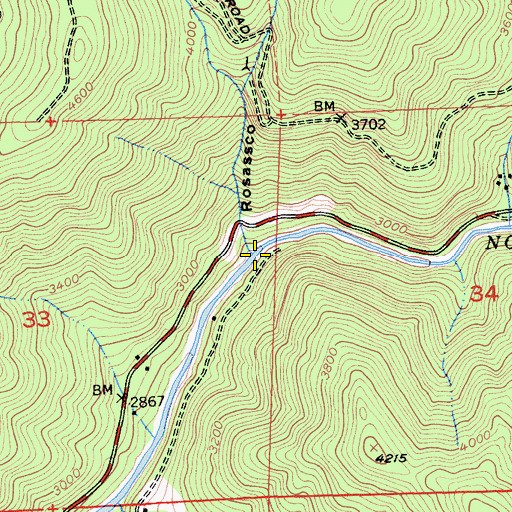 Topographic Map of Rosassco Ravine, CA