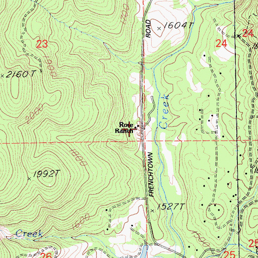 Topographic Map of Rose Ranch, CA