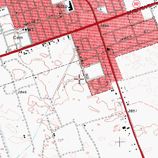 Topographic Map of Winkler County Emergency Medical Services, TX