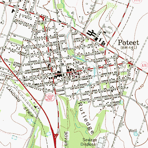 Topographic Map of Atascosa County Emergency Medical Services, TX