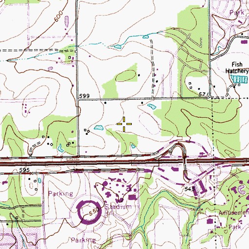 Topographic Map of Six Flags Hurricane Harbor, TX