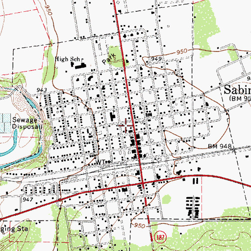 Topographic Map of Sabinal Emergency Medical Service, TX