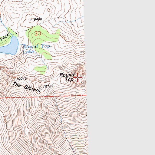 Topographic Map of Round Top, CA