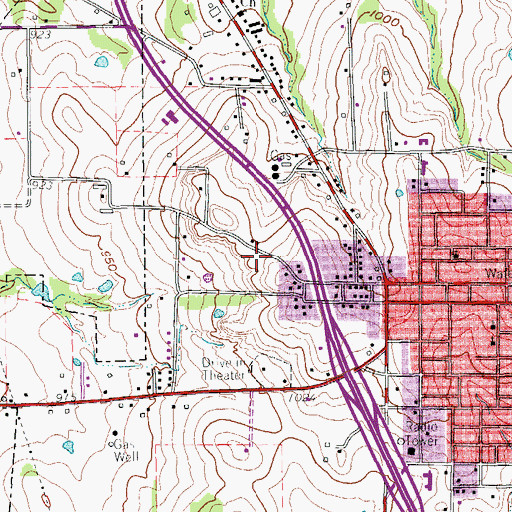 Topographic Map of Wise County Emergency Medical Services, TX