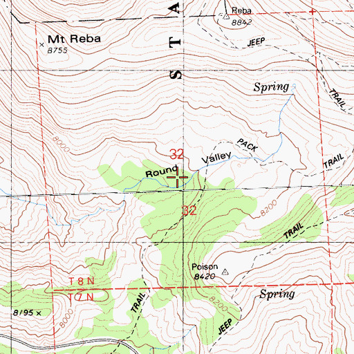 Topographic Map of Round Valley, CA