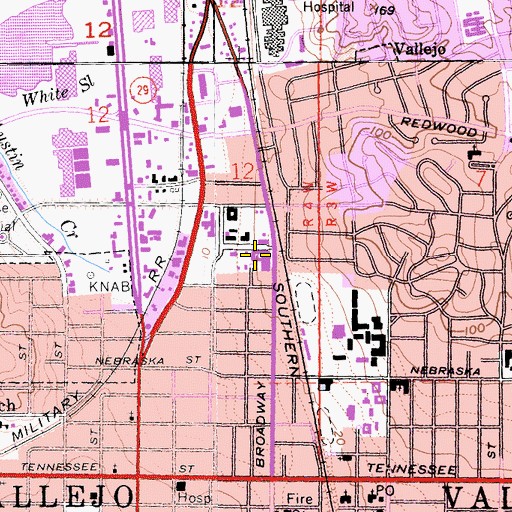 Topographic Map of Saint Helena Hospital Center for Behavioral Health, CA
