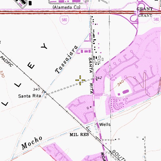 Topographic Map of Stanford Health Care - ValleyCare Medical Center, CA