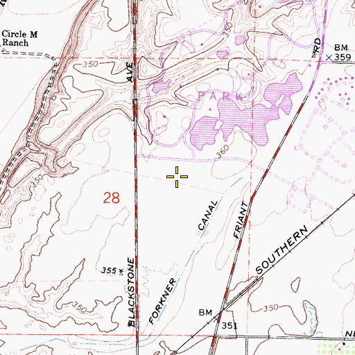 Topographic Map of Fresno Heart and Surgical Hospital, CA
