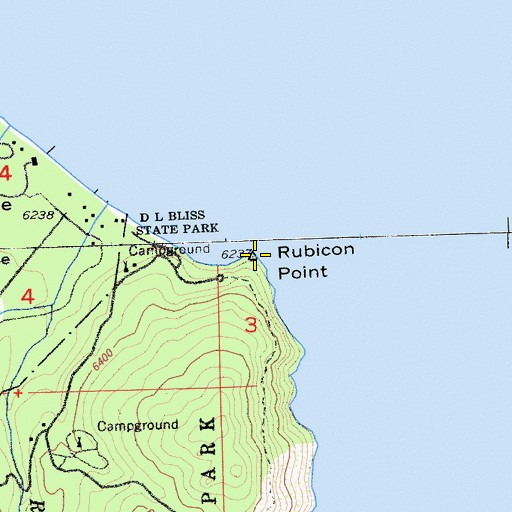 Topographic Map of Rubicon Point, CA
