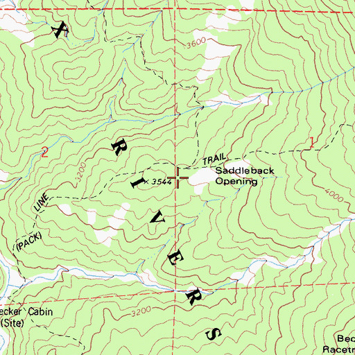 Topographic Map of Saddleback Opening, CA