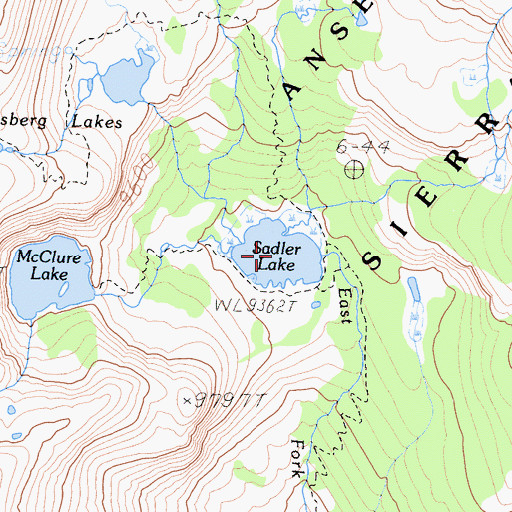 Topographic Map of Sadler Lake, CA