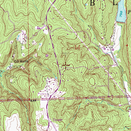 Topographic Map of Green Country Fire and Rescue, OK